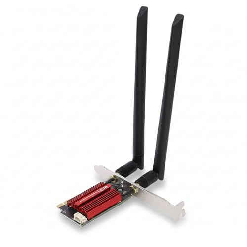 Sxhlseller Scheda PCIE WiFi 6E, Adattatore WiFi Triple Band 4200Mbps 2.4GHz/5GHz/6GHz per Computer Desktop, Bassa Latenza