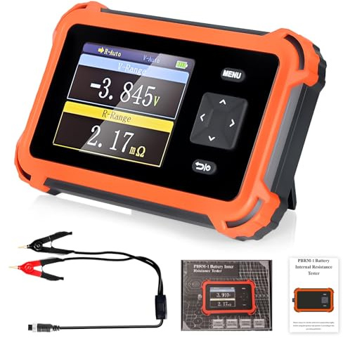 Battery Tester, Battery Internal Resistance Tester with 4-Wire Kelvin Clips