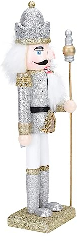 ARTSEWPLY Casse-Noisette Décor en Bois Taille Moyenne, Figurine Soldat De Noix en Bois Naturel, Ornement Festif Coloré pour Décoration Intérieure De Noël, Poupée Marionnette Réutilisable