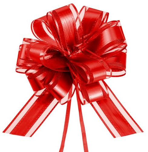 Aphumedc 10 Stück Rot Schleife Geschenkschleife Große zum Basteln und Verpacken Schleife mit Geschenkbänder Geschenk für Geschenkverpackung Auto Deko Hochzeit Geburtstag Valentinstags Karneval