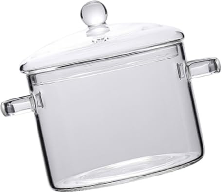 CONGARTENO Pentola in Vetro Borosilicato Trasparente Resistente al Calore per Zuppe Latte e Noodles per Cucina e Facile da