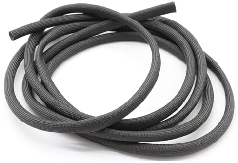 Gaine de protection thermique en fibre de verre noire, 5 mètres, tressée isolante pour haute température 600 °C (10 mm)