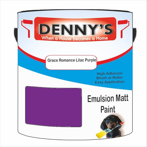 Premium Interior Wall & Ceiling Emulsion Paint – Grace Romance Lilac Purple – Rich Matt Finish, Durable & Washable, Low Odour, Ideal for Living Rooms, Bedrooms & Hallways (500ML Tin)