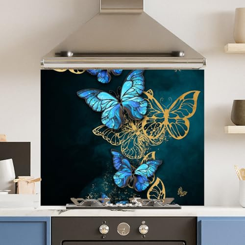Premium 75 x 60cm Flower Fly 6mm Glass Toughened Kitchen Splashback