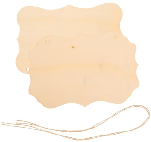AKOOSY 2pcs Unfinished Wooden Plaques DIY Craft Hanging Wood Signs for Painting and Wedding Decoration, Blank Wood Chip Boards for Home and Party Use