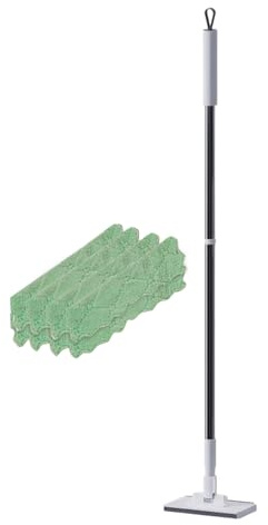 Mopa para polvo de suelo,cabezal giratorio de 360 grados para escoba de limpieza - Mopa A para suelo con 2 paneles reutilizables,apto para laminado, apartamento, baño, pasillo, cocina