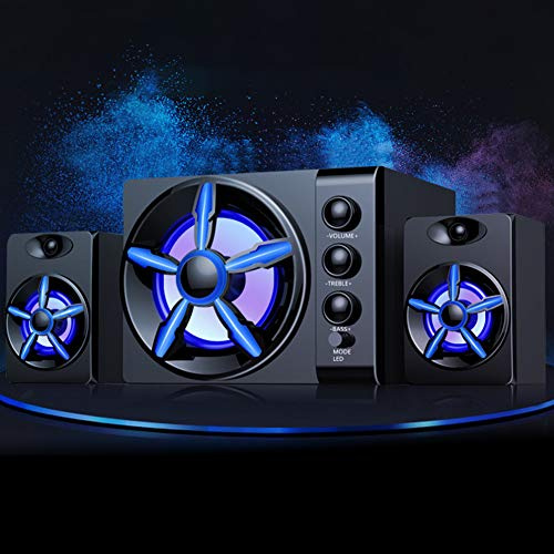 BONKZEBU Stereo Subwoofer Högtalarsystem med Oberoende diskant- och Basjustering, 4-tums Subwoofer för Kraftfull Bas, för Stationär Bärbar Dator, Mobiltelefoner/surfplattor