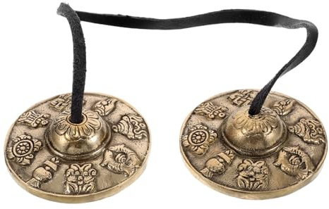 GETAJGHSD Meditations Tingsha Glocken aus Messing 1 Paar Tibetische Fingerzimbeln für Yoga und Buddhistische Rituale Klanginstrument für Achtsamkeit und Spirituelle Zufälliger Stil