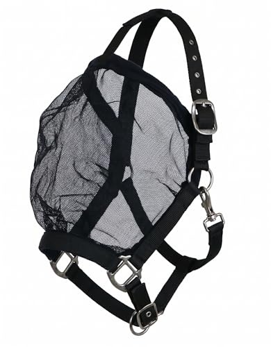 JA Horse JA4037 Fliegenmaske Halfter Fleece Elastikband Verstellbar, Cob | Fliegenmaskenhalfter Hochwertige Beschläge Verstellbar Kinnriemen Passform Weidehalfter Anti-Scheuern Weide Reitsport