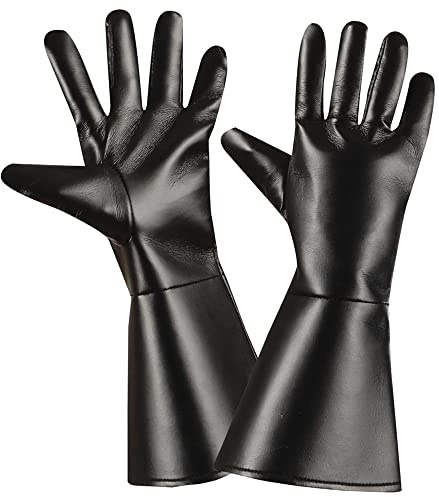 W WIDMANN MILANO Party Fashion - Handschuhe aus Kunstleder | Schwarz, Kostümaccessoire für Cowboy- und Banditenkostüme, Karneval und Mottoparty