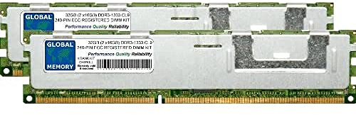 32GB (2 x 16GB) DDR3 1333MHz PC3-10600 240-PIN ECC REGISTERED DIMM (RDIMM) MEMORY RAM KIT COMPATIBLE WITH SERVERS/WORKSTATIONS/MOTHERBOARDS (*NOT FOR PCs*) (4 RANK KIT CHIPKILL)