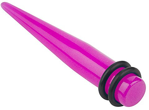 Piercingfaktor Piercing Ohrpiercing Bunt Dehnungsstab Dehnstab Taper Expander Ohr Stab Plug Glow in The Dark 6 mm Lila