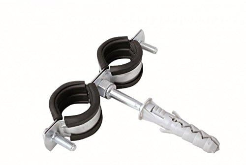 Gummi-gefütterte doppelte Rohrschelle mit Schraube / Rohr-Metallklammer / Rohrstahlschelle, silber