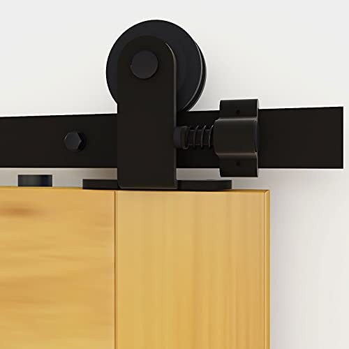 5FT/152cm Binario per Porta Scorrevole, Porta Scorrevole di Placcatura kit accessori per la porta della Nero