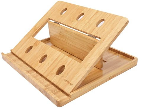 iCozzier Supporto pieghevole in bambù per computer portatile, supporto regolabile per notebook, tablet, scrivania, letto, dissipazione del calore, supporto per MacBook, netbook, Ultrabook