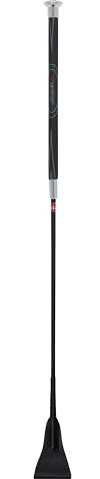 Lemieux LeGrip Jumping Horse Whip in Black with Polycarbon Shaft & Metal Cap, Soft PU Grip Handles for General Purpose - 65 cm