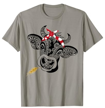 Kuh-Mandala mit Bandana, Hippie, böhmisches Bauernmädchen, Geschenk T-Shirt