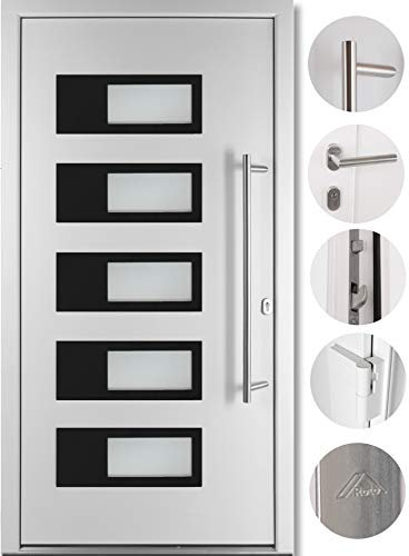 kuporta Alu-Kunststoff Haustür SKULLY DOOR weiß 110 x 210 cm DIN links inkl. Stoßgriff-Set