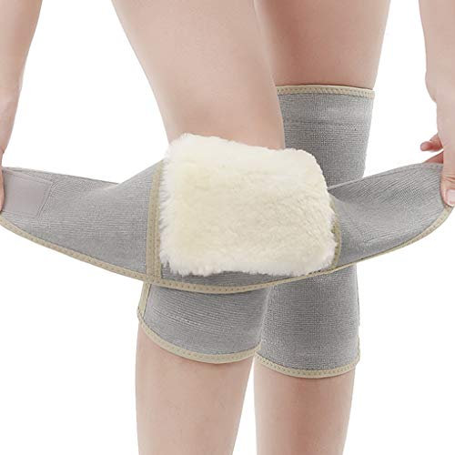 JIAHG Anti-Rutsch Knieschoner Kniewärmer Damen Elastische Kniebandage Winter Warm Knieschützer Thermo Knieorthese Beinlinge Beinwärmer für Motorrad Radfahren