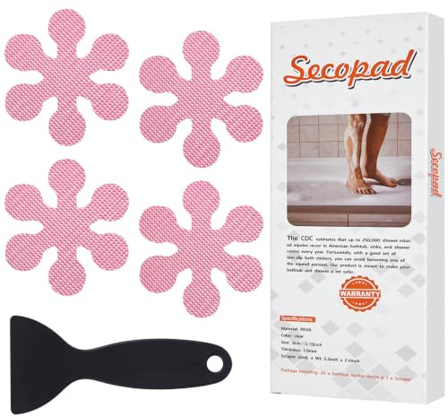 Secopad 24 Stück Anti-Rutsch Aufkleber, Antirutsch Dusche, Rose