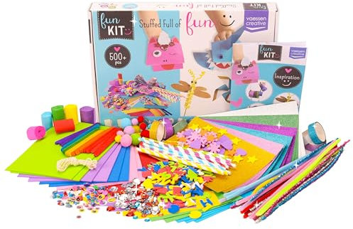Vaessen Creative Kit 500 Articoli per Fai-da Te, Materiali di Alta qualità, Creazione di Opere in 3D, Set Artistico per Bambini, Decorazione Domestica e Molto Altro, Multicolore