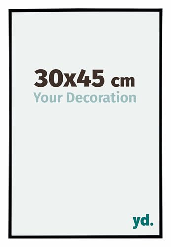 Your Decoration - Bilderrahmen 30x45 cm - Schwarz Matt - Bilderrahmen aus Kunststoff mit Acrylglas - Antireflex - 30x45 Rahmen - Evry