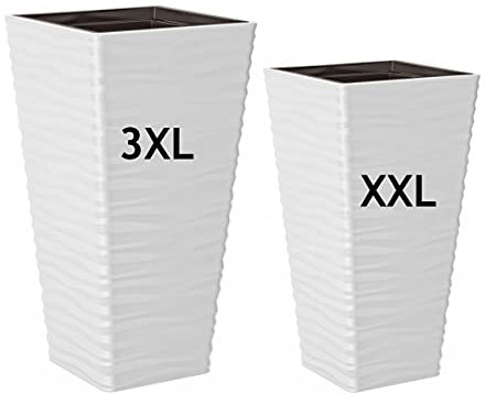 Bac à fleurs carré effet 3D - Coupe slim - Carré - 2 : XXL - 3XL - Blanc