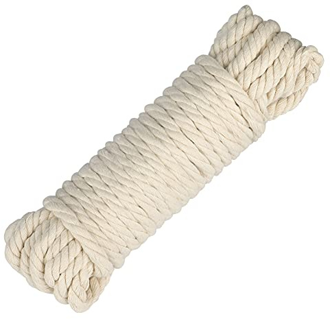 KINGLAKE 10mm- 10m Makramee Garn Baumwollschnur,Kordel Beige Dicke Schnur Makramee Seil- Für Handwerk, Gartenarbeit, Verpackung, Dekoration