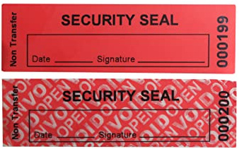 100 Stück 25x85 mm Rot No Transfer Sicherheits Garantie Void Etiketten | mit Seriennummern, Keine Rückstände, SGS RoHs, mehrere Oberflächen, Premium-Markenverpackung, für Garantie & Nachweis