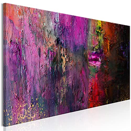 murando - Leinwand Bilder Abstrakt 150x50 cm Vlies Leinwandbild 1 tlg Kunstdruck modern Wandbilder XXL Wohnzimmer Wanddekoration Leinwandbilder Wand Bild Panoramabild bunte Farben Textur wie gemalt