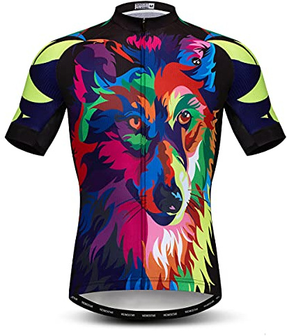 Hotlion Herren-Fahrradtrikot MTB-Trikot Sommer Kurzarm Rennrad-Shirts, L