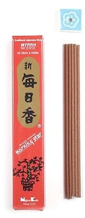 Räucherstäbchen 50 Stück Nippon Kodo Morning Star Myrrhe | Japanische Rauchstäbchen aus natürlichen Harzen | Spiritueller Duft für Reinigung & Zentrierung | Raucharm Low Smoke Qualität