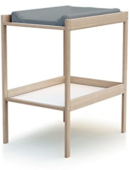 WEBABY - Table à Langer 1 étagère Hêtre Brut | 74 x 54 x 88 cm | Pour matelas 50x70 cm NON INLCUS (Beige, 70x50)