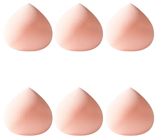 Lot de 6 éponges de maquillage roses en guimauve sans latex pour fond de teint, crèmes et poudres
