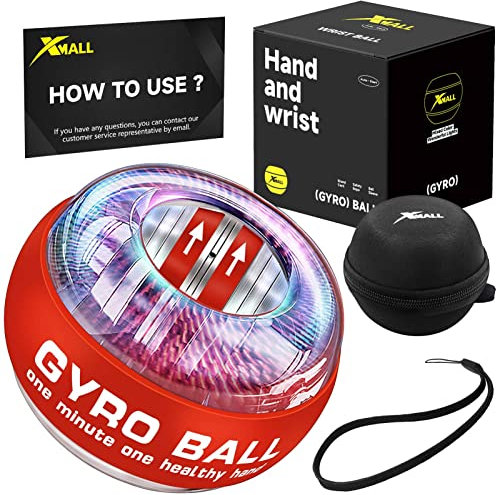 XMALL Drehmomentball, Handtrainer, Griffkrafttrainer, Unterarmstärker, Handgelenk-Power-Gyro-Ball, Handstärkungsgeräte, Handgelenkstärker, Fingertrainer, Auto-Start, bunte Beleuchtung