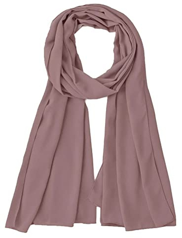 OgLuxe Sciarpa in chiffon da donna, traspirante, morbida e setosa, in chiffon, coprente per testa e collo, leggera e ariosa, Rosa polvere, Etichettalia unica