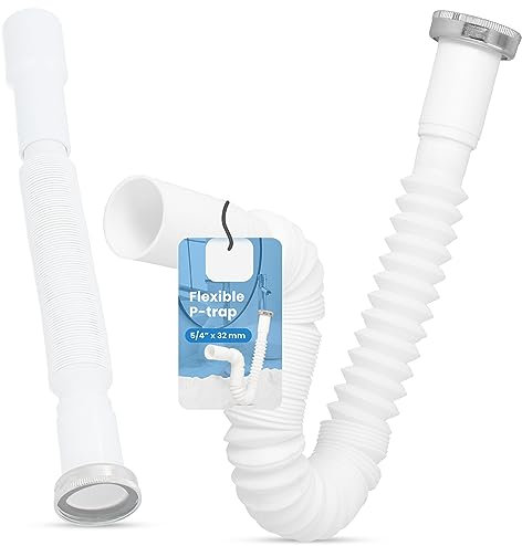 Siphon Lavabo Flexible 5/4'' x 32 mm Universel Syphon Evier Cuisine Réglable Souple