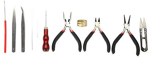 11 Pcs Jewellery Pliers Set DIY Handmade Crafts Jewellery Making Tools Diagonal Cutting Pliers Needle Nose Pliers Round Nose Pliers for Jewellery Beading Repair Necklace Making