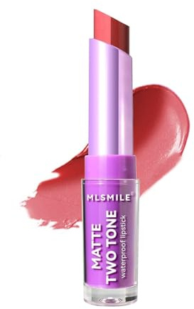 2 in 1 Lippenstift, zweifarbig schimmernder Lippenstift Perlglanz Samt Feuchtigkeitsspendend Nicht klebender Lippenbalsam Gradient Bite Lip Lipstick High-Pigment Color Lipliner Lip Gloss(05#)