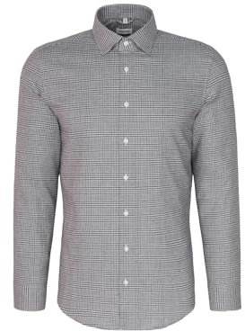 Seidensticker Camicia da Uomo in Flanella – Forma – Facile da Stirare – Colletto Kent – Maniche Lunghe – 100% Cotone, Blu, 43