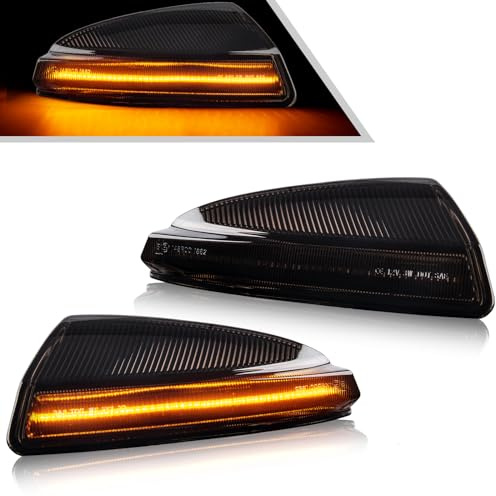 OZ-LAMPE LED Spiegelblinker für Mercedes Benz Viano Bus W639 Vito MIXTO BOX W639 C-Class Saloon W204 C-Class T-model S204 Benz ML-Class, Blinker Seitenblinker mit Canbus Fehlerfrei, Schwarz, 2 Stück