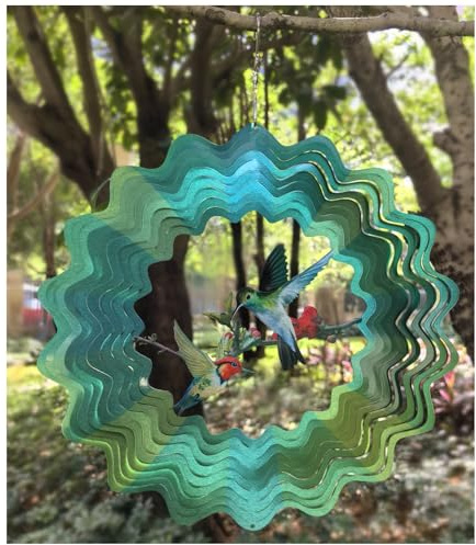 Kolibri-Windspiel für den Außenbereich, geistig, kinetisch, Windspiel für Garten, Dekoration, Kolibri, Geschenke für Damen/Herren, hängende Rasen-Ornamente, Windskulptur mit visuellem 3D-Effekt (30,5