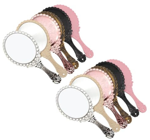 Beatifufu 12stücke Retro Handspiegel Tragbare Runde Kosmetikspiegel Für Reisen Für Make-up Farben Antikbronze Roségold Für Damen Und Unterwegs