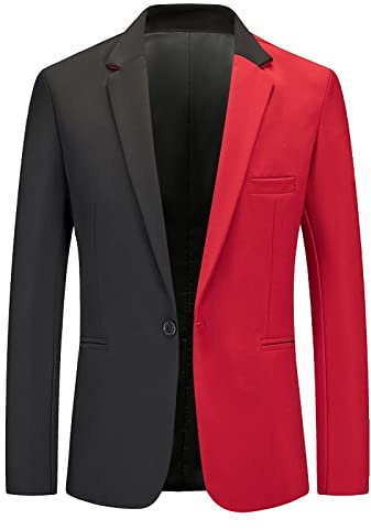 Veste de costume vintage pour homme - Style années 50, Rouge, S