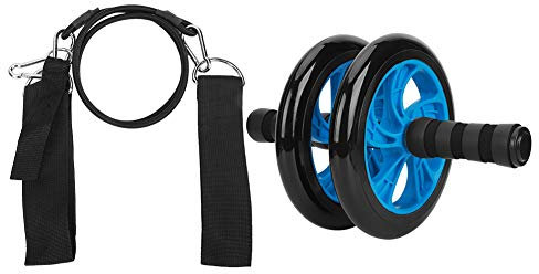 Fitness-Bauchroller mit Zuggurt für Effektives Bauchmuskeltraining zu Hause (Blau)