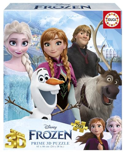 Educa Puzzle mit 200 Teilen mit 3D-Linseneffekt | 200 Frozen 3D Linsenpuzzle Jungen und Mädchen ab 7 8 9 Jahren (20047)