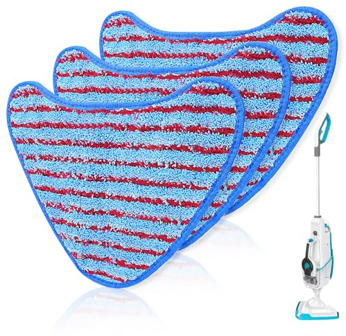 KEEPOW 2-Fibre Pads for Vax Steam Mop, S85-CM/S86-SF-CC/S86-SF-C, 3 Pack | Replacement Pads Compatible with Vax Steam Mop, 1-1-132319-00, durable microfiber, machine washable, easy to install