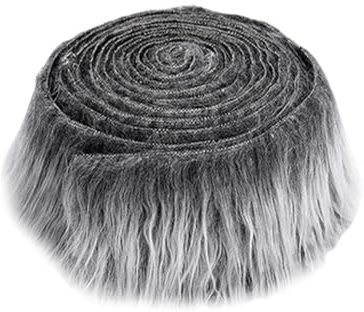 Kunstfell Zum Basteln,5x150cm Fell Zum Basteln,Stoff Flauschiges,Furry Faux Precut Strips,Kunstleder PlüSch Band Kunstpelz Fellstoff,für Zwergenbart Weihnachtsmannhaar Basteldekoration (Dunkelgrau)