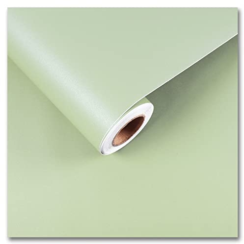 CRE8TIVE Mintgrün Selbstklebende Tapete Folie für Möbel Wasserdicht Klebefolie Küche Abnehmbar Matt Tapete Schlafzimmer Modern Hellgrün Klebefolie Badezimmer Arbeitsplatte Schrankfolie 30cm x 200cm