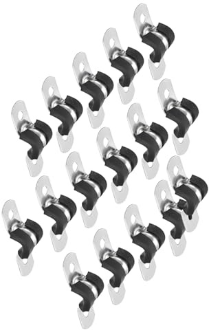 TOP-VIGOR Lot de 30 colliers de serrage de 6 mm, sangles de tuyau en caoutchouc rembourrées en acier inoxydable 304 en forme de U, support de tube pour fixation de tuyaux, fils